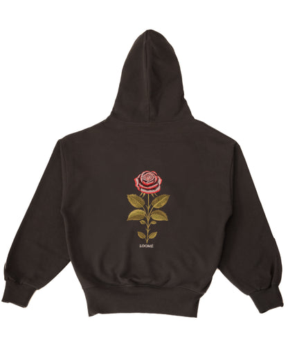 Rose Embroidered Hoodie