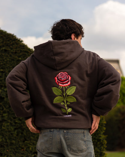 Rose Embroidered Hoodie