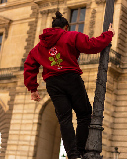 Rose Embroidered Hoodie