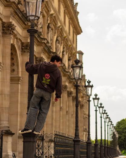Rose Embroidered Hoodie